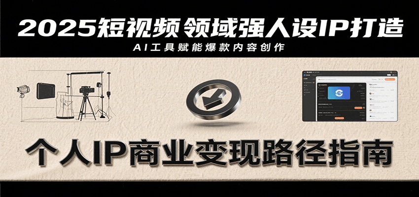 2025短视频领域强人设IP打造，结合爆款案例与AI工具应用，从个人出镜到商业成交转化跨境课程-外贸教程-精品网课-电商运营课库课堂