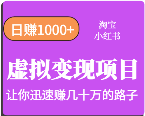 淘宝OR小红书虚拟变现，日赚1000+，多账号操作年收入几十W不等跨境课程-外贸教程-精品网课-电商运营课库课堂