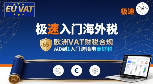 极速入门海外税，欧洲VAT财税合规，从0到1入门跨境电商财税跨境课程-外贸教程-精品网课-电商运营课库课堂