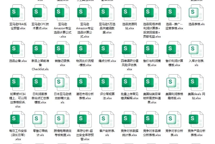 全套 112 个亚马逊运营表格 + 学习资料：亚马逊卖家降本增效全流程解决方案-课库课堂