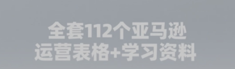 全套 112 个亚马逊运营表格 + 学习资料：亚马逊卖家降本增效全流程解决方案跨境课程-外贸教程-精品网课-电商运营课库课堂