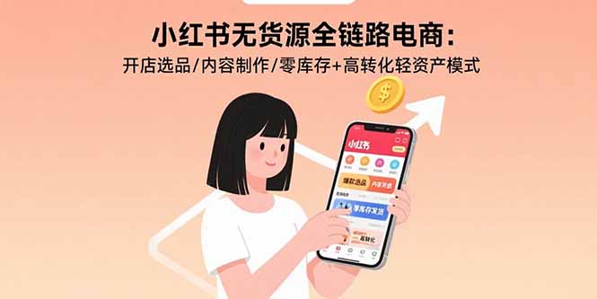 小红书无货源全链路电商：开店选品/内容制作/零库存+高转化轻资产模式跨境课程-外贸教程-精品网课-电商运营课库课堂