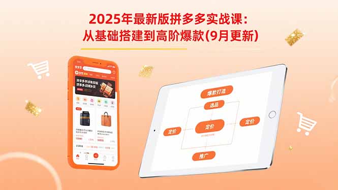 2025年最新版拼多多实战课:从基础搭建到高阶爆款(9月更新)跨境课程-外贸教程-精品网课-电商运营课库课堂