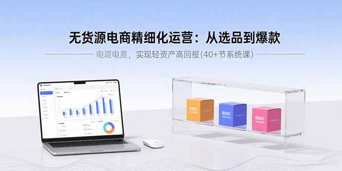 无货源电商精细化运营：从选品到爆款，实现轻资产高回报(40+节系统课)跨境课程-外贸教程-精品网课-电商运营课库课堂