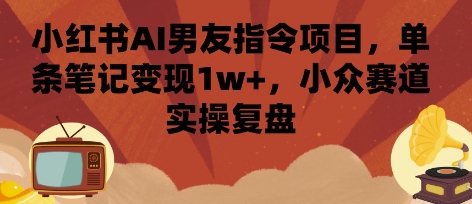小红书AI男友指令项目,单条笔记变现1w+,小众赛道实操复盘跨境课程-外贸教程-精品网课-电商运营课库课堂