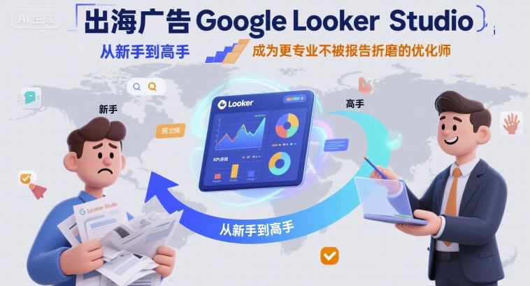 出海广告Google Looker Studio从新手到高手,成为更专业不被报告折磨的优化师跨境课程-外贸教程-精品网课-电商运营课库课堂