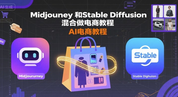Midjourney和Stable Diffusion混合做电商教程-ai电商教程跨境课程-外贸教程-精品网课-电商运营课库课堂