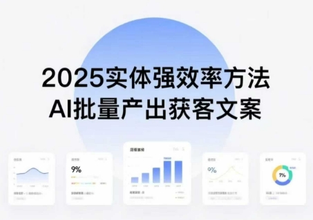 实体强效率方法：AI批量产出获客文案，2025年普通人拥抱AI，实现实体创收跨境课程-外贸教程-精品网课-电商运营课库课堂
