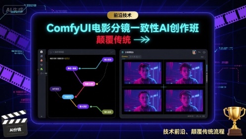 ComfyUI电影分镜一致性AI创作班，前沿技术，颠覆传统跨境课程-外贸教程-精品网课-电商运营课库课堂