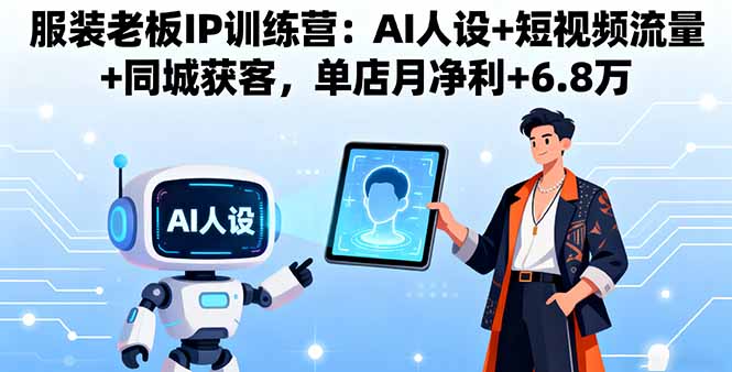 服装老板IP训练营：AI人设+短视频流量+同城获客，单店月净利+6.8万跨境课程-外贸教程-精品网课-电商运营课库课堂