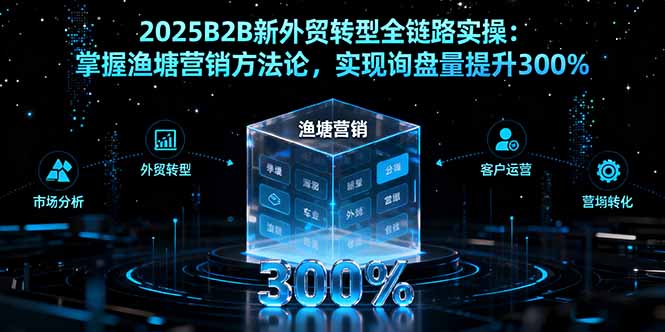 2025B2B新外贸转型全链路实操:掌握渔塘营销方法论,实现询盘量提升300%跨境课程-外贸教程-精品网课-电商运营课库课堂