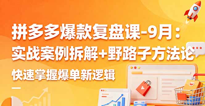 拼多多爆款复盘课-9月:实战案例拆解+野路子方法论,快速掌握爆单新逻辑跨境课程-外贸教程-精品网课-电商运营课库课堂