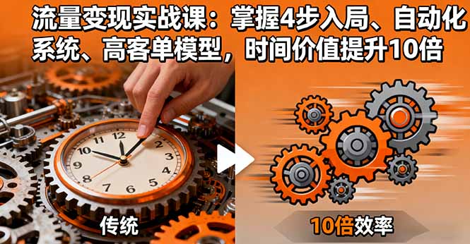 流量变现实战课：掌握4步入局、自动化系统、高客单模型，时间价值提升10倍跨境课程-外贸教程-精品网课-电商运营课库课堂