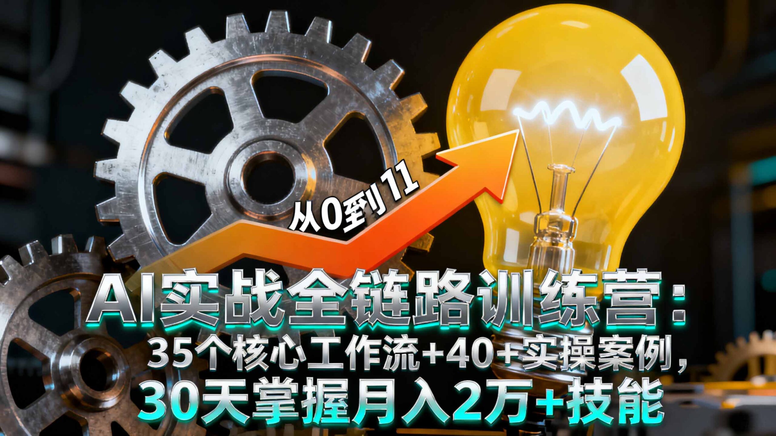 AI实战全链路训练营:35个核心工作流+40+实操案例,30天掌握月入2万+技能跨境课程-外贸教程-精品网课-电商运营课库课堂