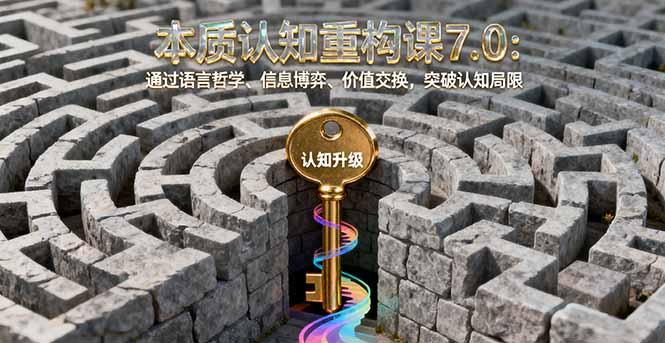 本质认知重构课7.0：通过语言哲学、信息博弈、价值交换，突破认知局限跨境课程-外贸教程-精品网课-电商运营课库课堂