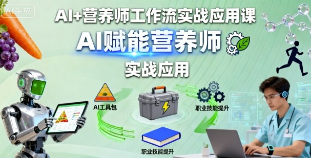 AI+营养师工作流实战应用课，AI赋能营养师跨境课程-外贸教程-精品网课-电商运营课库课堂