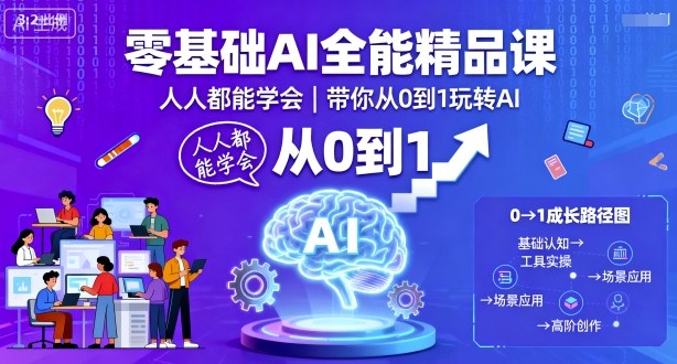 零基础AI全能精品课,人人都能学会,带你从0到1玩转AI跨境课程-外贸教程-精品网课-电商运营课库课堂
