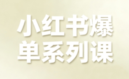 小红书爆单系列课,聚焦小红书电商全链路增长跨境课程-外贸教程-精品网课-电商运营课库课堂