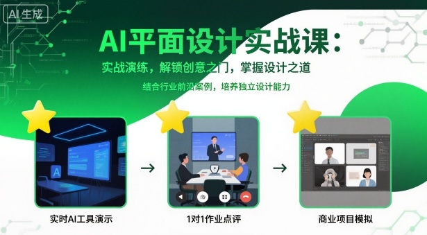AI平面设计实战课,实战演练,解锁创意之门,掌握设计之道跨境课程-外贸教程-精品网课-电商运营课库课堂