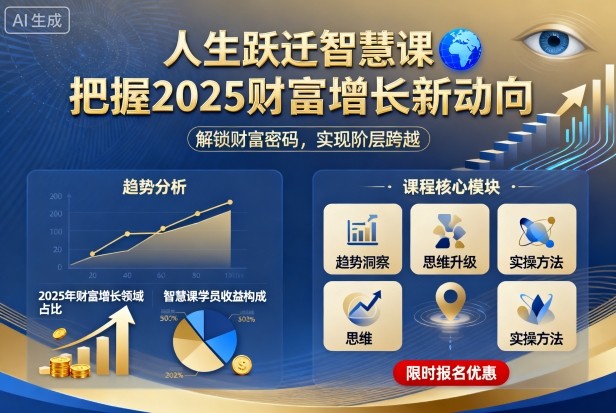 人生跃迁智慧课,把据2025财富增长新动向跨境课程-外贸教程-精品网课-电商运营课库课堂
