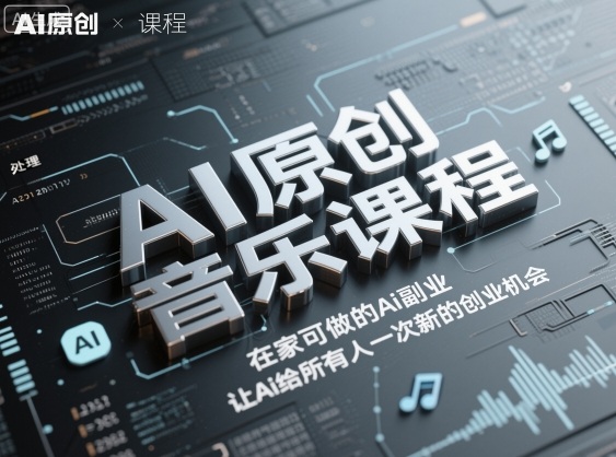 AI原创音乐课程，在家可做的Ai副业，让Ai给所有人一次新的创业机会跨境课程-外贸教程-精品网课-电商运营课库课堂