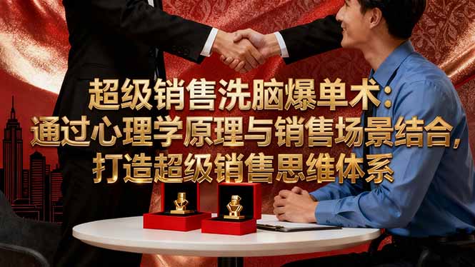 超级销售洗脑爆单术：通过心理学原理与销售场景结合,打造超级销售思维体系跨境课程-外贸教程-精品网课-电商运营课库课堂