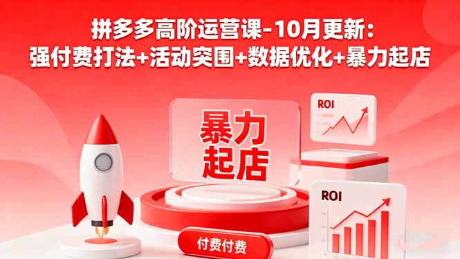 拼多多高阶运营课-10月更新:强付费打法+活动突围+数据优化+暴力起店跨境课程-外贸教程-精品网课-电商运营课库课堂