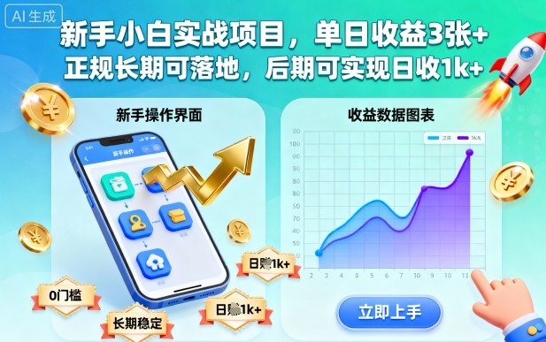 新手小白实战项目,单日收益3张+,正规长期可落地,后期可实现日收1k+跨境课程-外贸教程-精品网课-电商运营课库课堂