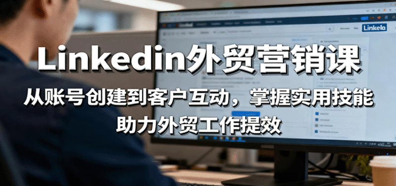 LinkedIn外贸营销课：从账号创建到客户互动，掌握实用技能，助力外贸工作提效跨境课程-外贸教程-精品网课-电商运营课库课堂