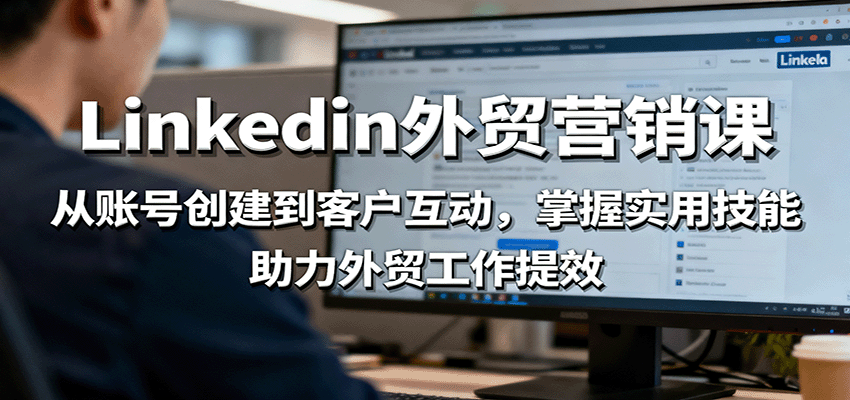 LinkedIn外贸营销课：从账号创建到客户互动，掌握实用技能，助力外贸工作提效跨境课程-外贸教程-精品网课-电商运营课库课堂