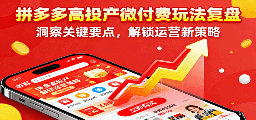 拼多多高投产微付费玩法复盘，洞察关键要点，解锁运营新策略跨境课程-外贸教程-精品网课-电商运营课库课堂