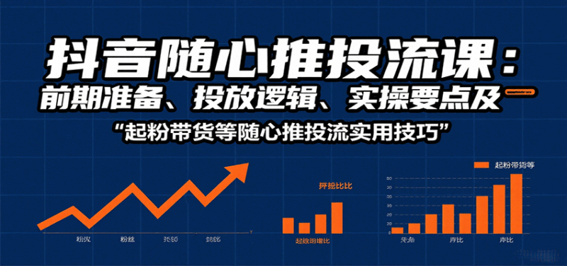 抖音随心推投流课:前期准备、投放逻辑、实操要点及起粉带货等随心推投流实用技巧跨境课程-外贸教程-精品网课-电商运营课库课堂