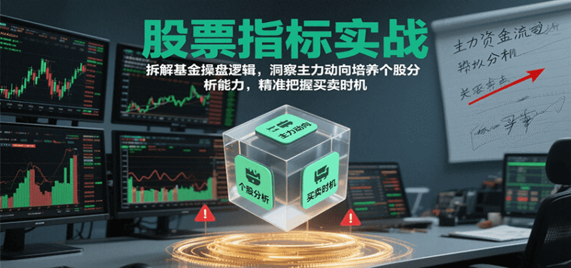 股票指标实战,基金操盘逻辑拆解,洞察主力动向培养个股分析能力把握买卖时机(更新)跨境课程-外贸教程-精品网课-电商运营课库课堂