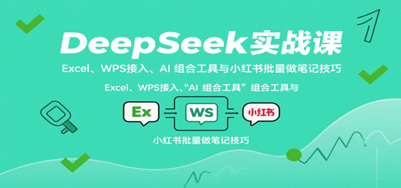 DeepSeek实战课：Excel、WPS接入、AI 组合工具与小红书批量做笔记技巧跨境课程-外贸教程-精品网课-电商运营课库课堂