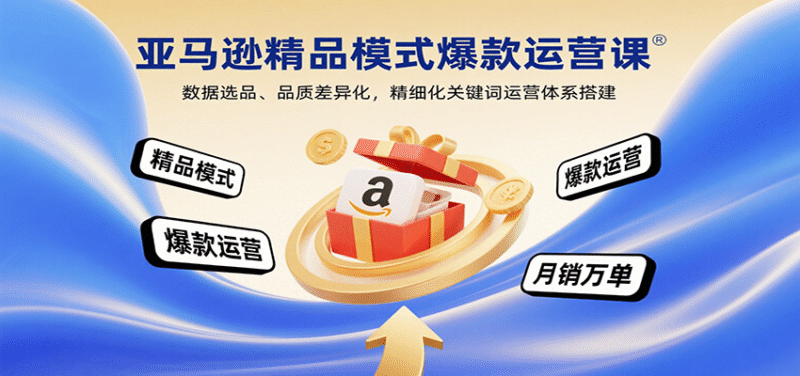 亚马逊精品模式爆款运营课:数据选品、品质差异化,精细化关键词运营体系搭建跨境课程-外贸教程-精品网课-电商运营课库课堂