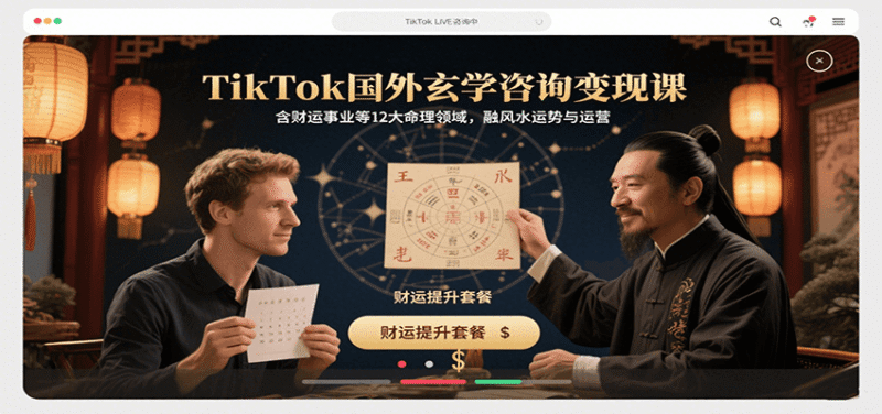 TikTok国外玄学咨询变现课，含财运事业等12大命理领域，融风水运势与运营跨境课程-外贸教程-精品网课-电商运营课库课堂