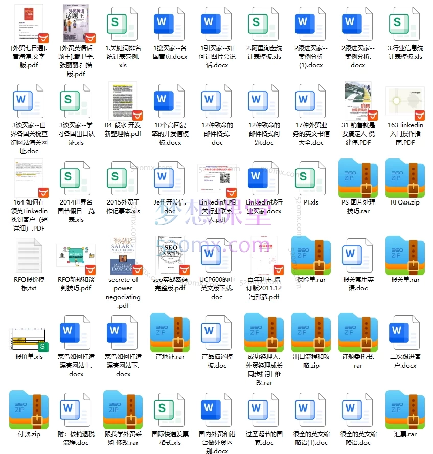 图片[2]跨境课程-外贸教程-精品网课-电商运营外贸宝典 | 300+份外贸干货资料包：从新手到高手一站式解决方案（含开发信/客户谈判/单证/流程/口语）​跨境课程-外贸教程-精品网课-电商运营课库课堂