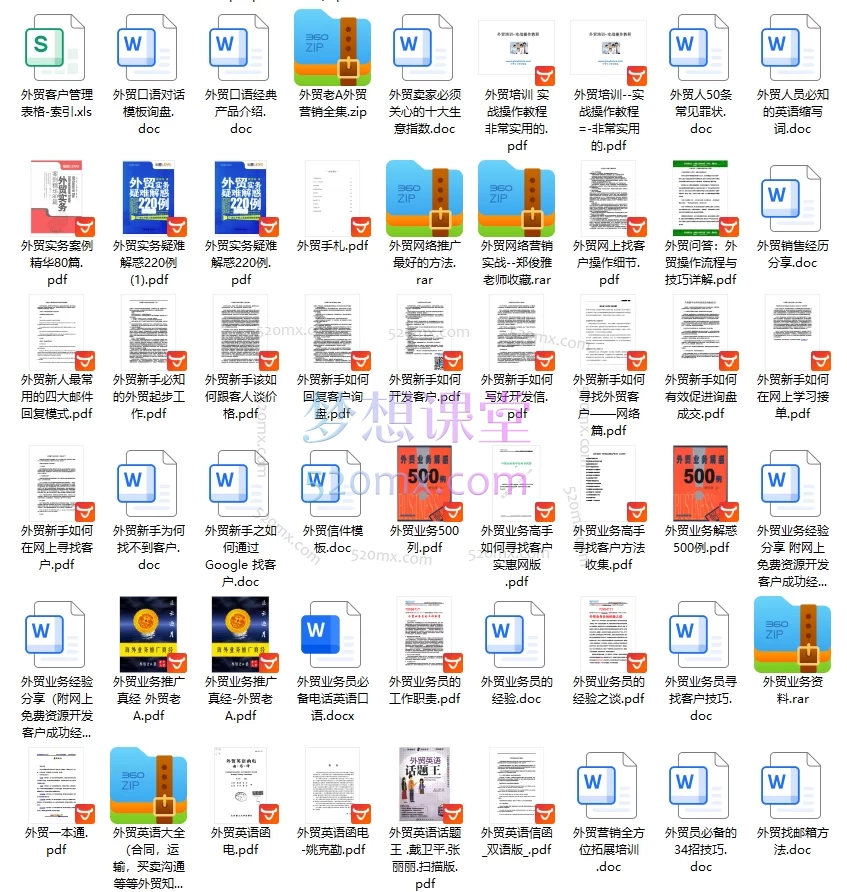 图片[4]跨境课程-外贸教程-精品网课-电商运营外贸宝典 | 300+份外贸干货资料包：从新手到高手一站式解决方案（含开发信/客户谈判/单证/流程/口语）​跨境课程-外贸教程-精品网课-电商运营课库课堂