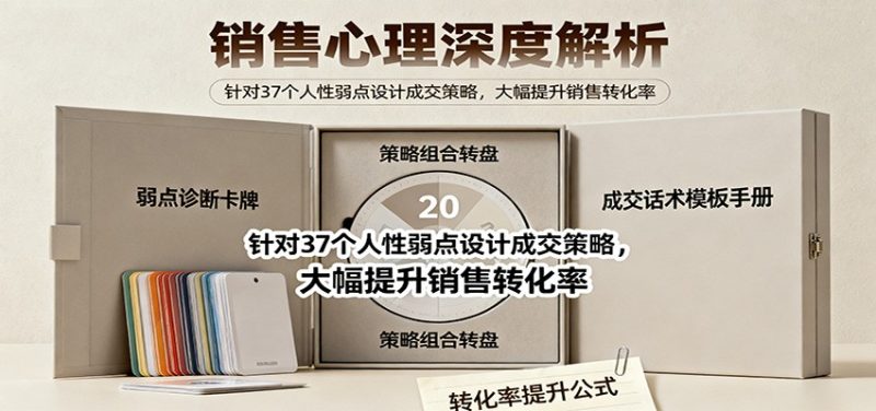 销售心理深度解析:针对37个人性弱点设计成交策略,大幅提升销售转化率!跨境课程-外贸教程-精品网课-电商运营课库课堂
