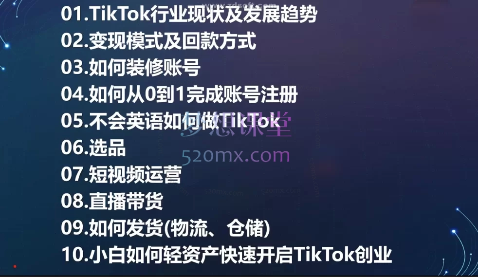 图片[2]跨境课程-外贸教程-精品网课-电商运营柔老板跨境分享会：Tiktok新手0-1实操视频课跨境课程-外贸教程-精品网课-电商运营课库课堂