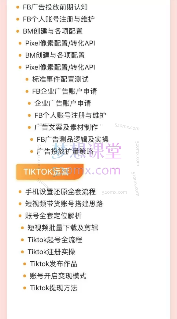 图片[5]跨境课程-外贸教程-精品网课-电商运营姜老师：独立站建站与营销，FB/INS广告投放与TikTok运营跨境课程-外贸教程-精品网课-电商运营课库课堂