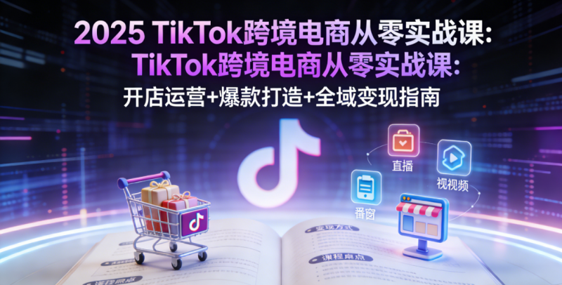 2025 TikTok 跨境电商从零实战课 - 开店运营 + 爆款打造 + 全域变现指南跨境课程-外贸教程-精品网课-电商运营课库课堂