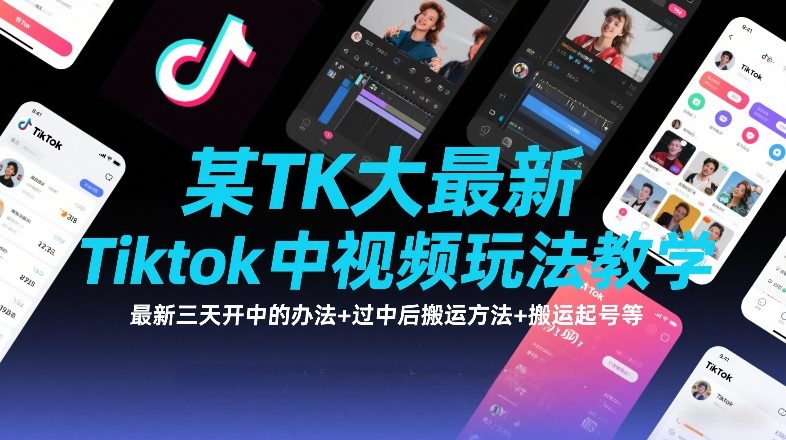 2025 更新阿斌 TK 中视频搬运起号实操课程｜从入门到变现全流程指南跨境课程-外贸教程-精品网课-电商运营课库课堂
