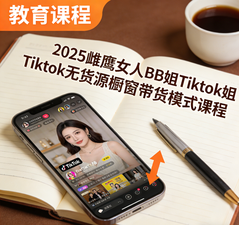 2025 雌鹰女人 BB 姐 TikTok 无货源橱窗带货模式课程：零囤货跨境变现实战指南跨境课程-外贸教程-精品网课-电商运营课库课堂