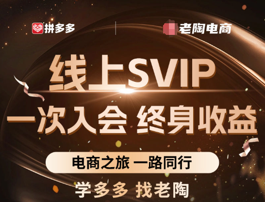 2025-2026 老陶电商拼多多 & 抖音线上 SVIP 课:双平台从 0 到爆款全链路运营体系跨境课程-外贸教程-精品网课-电商运营课库课堂