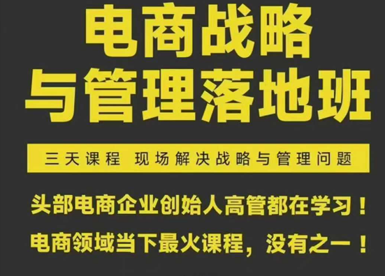 2026 蒋晖电商战略与管理落地班：电商企业系统化管理实战文档课跨境课程-外贸教程-精品网课-电商运营课库课堂