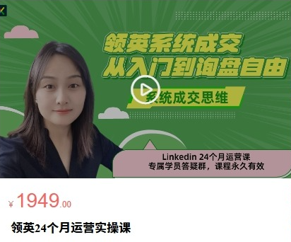 LinkedIn 外贸 24 个月全流程运营课 从 0 到 1 精准获客订单转化实战教程跨境课程-外贸教程-精品网课-电商运营课库课堂