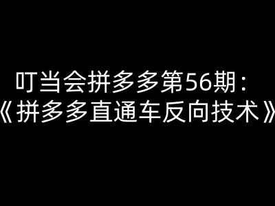 拼多多直通车反向技术实操课 托管稳本裂变投产提升全攻略跨境课程-外贸教程-精品网课-电商运营课库课堂