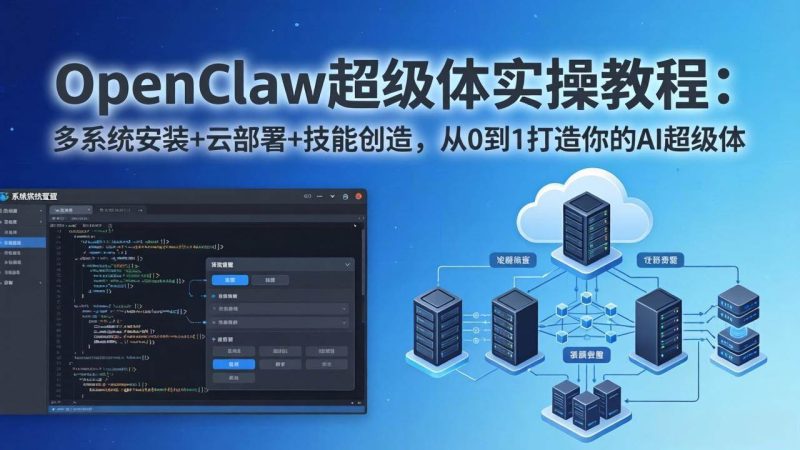 OpenClaw 超级体全流程实战课 AI 智能体安装配置与技能应用教程跨境课程-外贸教程-精品网课-电商运营课库课堂