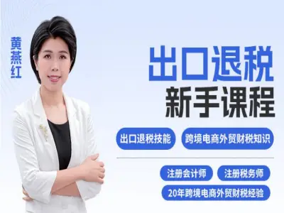Miss 黄跨境电商出口退税实操课 新手入门到精通全流程攻略跨境课程-外贸教程-精品网课-电商运营课库课堂